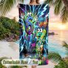 Neon Theme Beach Towel Personalized Custom Name & Text Soft Quick Dry Beach Towel for Swimming Travel
