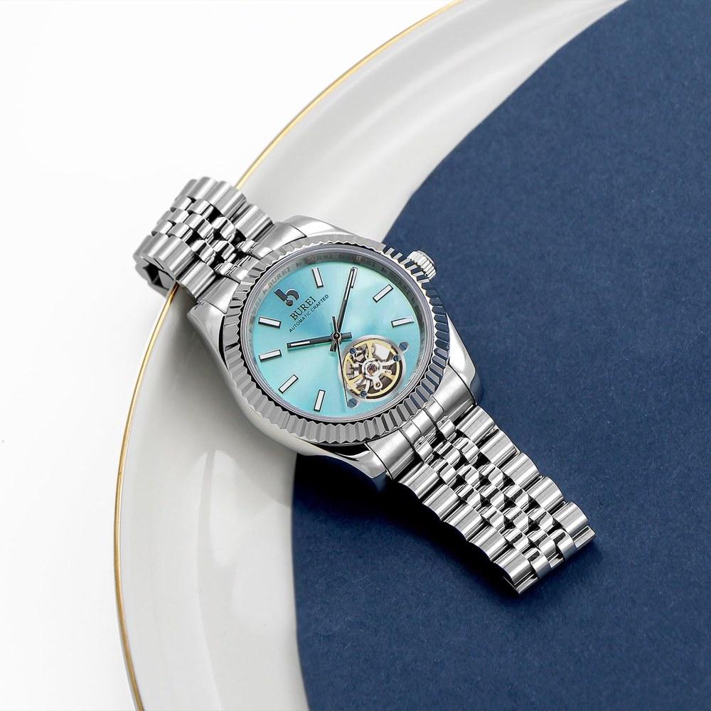 BUREI Men's Automatic Mechanical Watch Waterproof Stylish Analog Business Casual Night Light