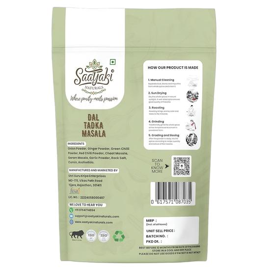 Saatyaki Naturals Dal Tadka Masala -100gm | Authentic Indian Spice Blend for tadka dal, curries, Marinades & Indian Recipes|Homemade Style