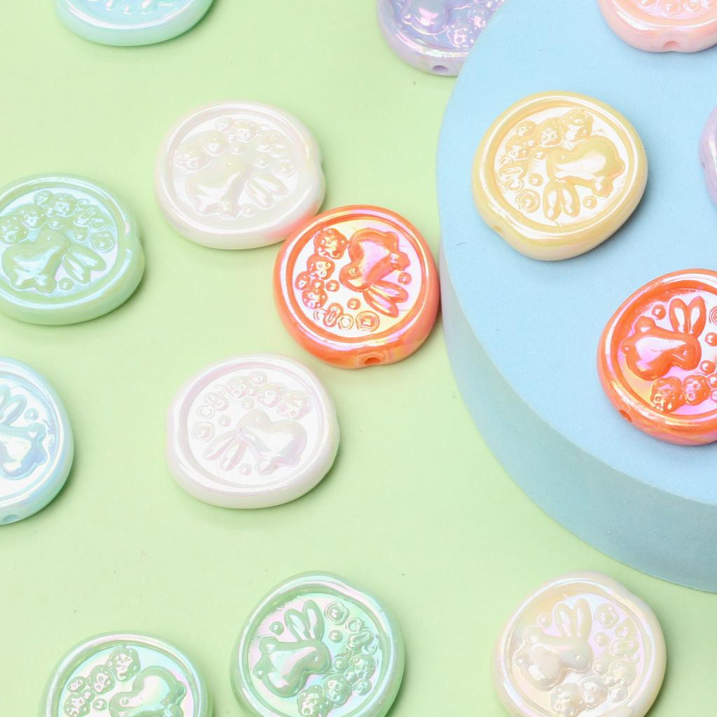 Jewelry Making 5Pcs 24*25mm Making Craft Beads Beading Accessory DIY Rabbit Geometry For Necklace Earrings Charms Handmade Material Acrylic