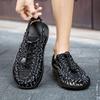 Fashion Fashion Men Sandals Genuine Leather Men Casual Shoes Weaving Design Beach Sandals Outdoor Couples Walking Shoes Water Shoes 2025