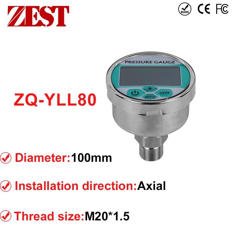 Pressure Gauge 0-1000bar Water Gas Oil Pressure Sensor Negative Pressuse With Backlight LCD Display Intelligent Pressure Gauge -1-1bar