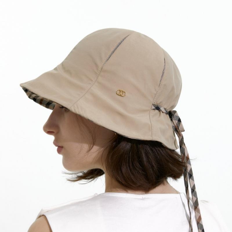 Daks Back Banding Slit Point Check Strap Beige Bucket Hat Dbhe5e227iv