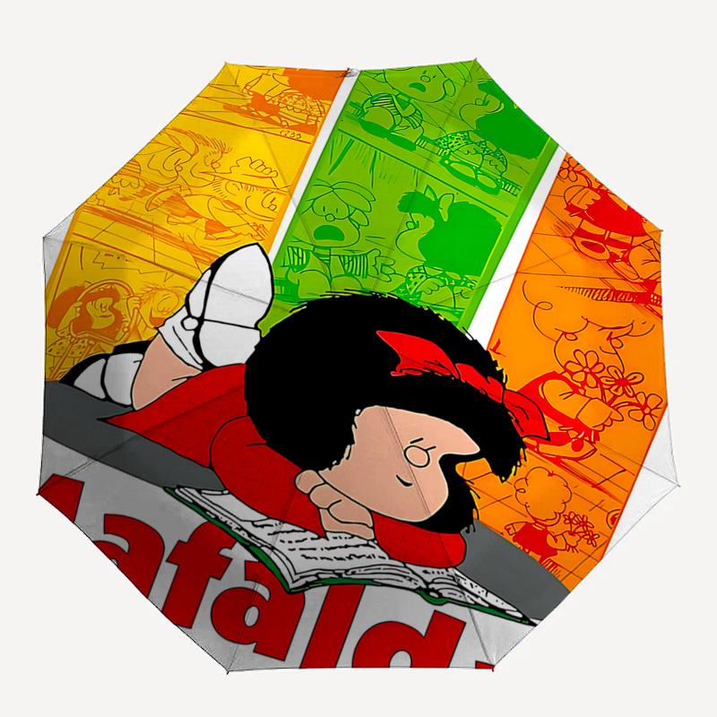 Mafalda's Umbrella: Automatic Opening & Closing, Foldable Design, 8-Rib Iron Frame, Outdoor Use, Perfect Gift for Fans and Travelers0104151a