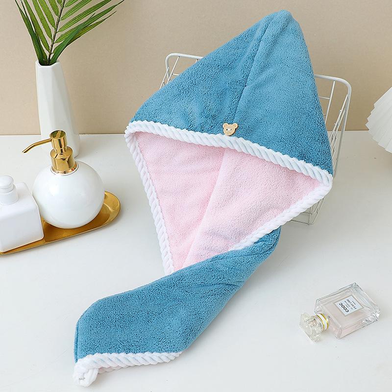 Women's Two-Tone Double-Layer Long Hair Thickened Drying Cap