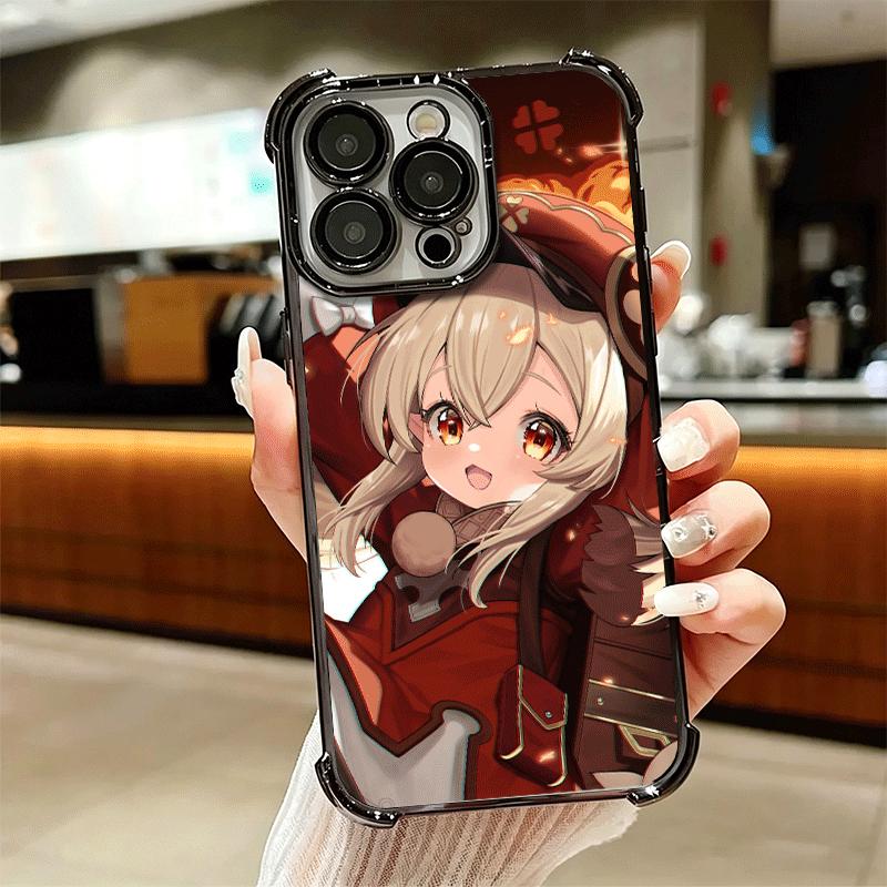 Genshin Impact Klee Plating Phone Case For Iphone 16 17 Pro Max Air 16E 14 15 Plus 12 13 Mini Anti-Fall Airabag Cover