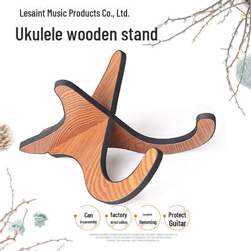 Wooden Stand for Guitar & Ukulele - Fits Folk, Classical, and Electric Guitars
