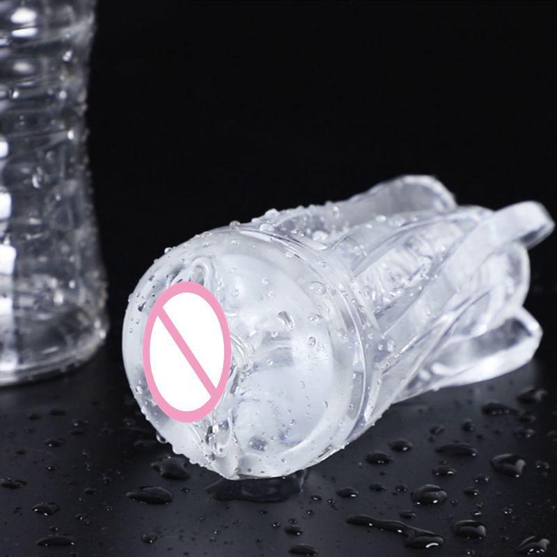 Transparent Airplane Bottle Men's Masturbator Japanese Crystal Penis Trainer Cup Rotary Clip Suction Adult Sex Product