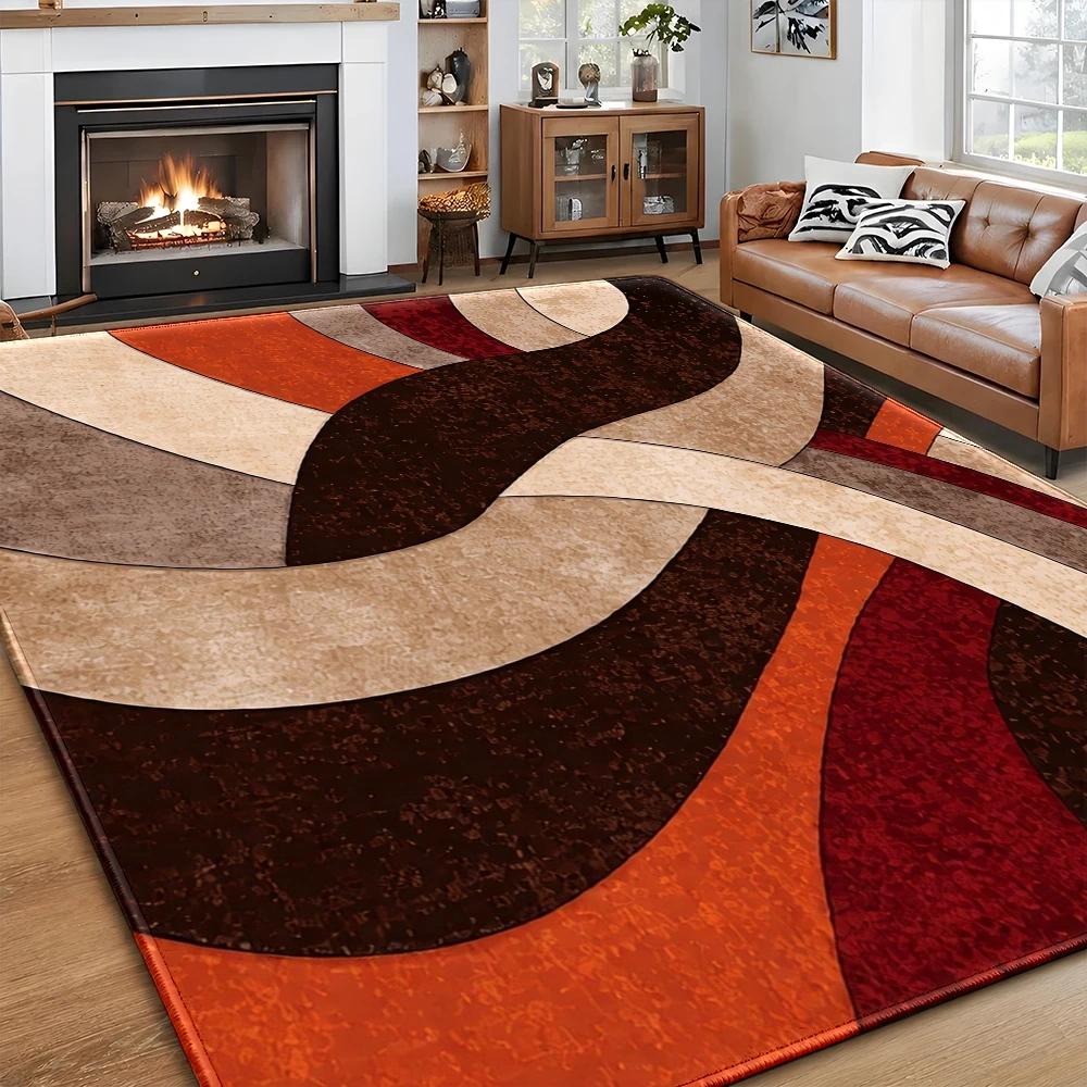 Grey White Geometric Area Rug Soft