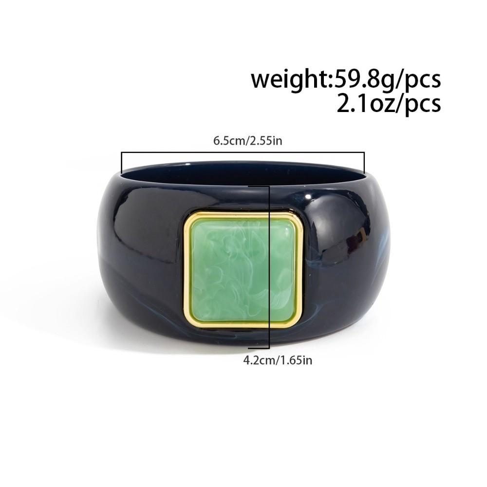 Solid Resin Wide Wrist Band Vintage Amber Amber Tone Bracelet Resin Bangle Street Photo Shoot