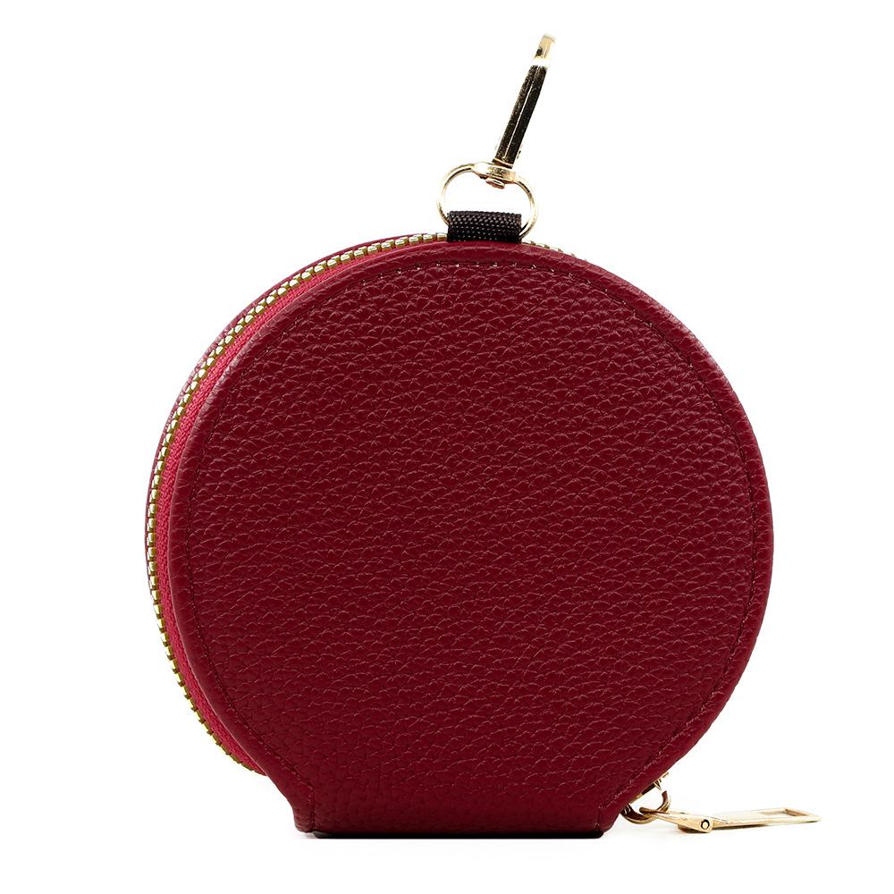 Korean & Japanese Style Women's Lychee Pattern Mini Zipper Coin Purse & Earphone Key Storage Bag