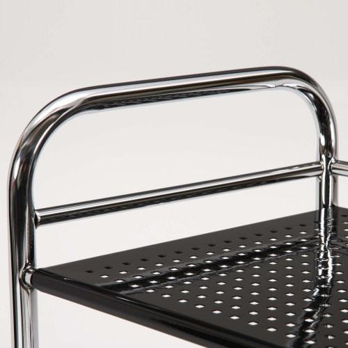 Fuji Boeki Kitchen Cart, 3-Tier, 40cm Wide X 32cm Deep X 74.5cm High, Black, Steel, with Casters, Assembly Required, 93396