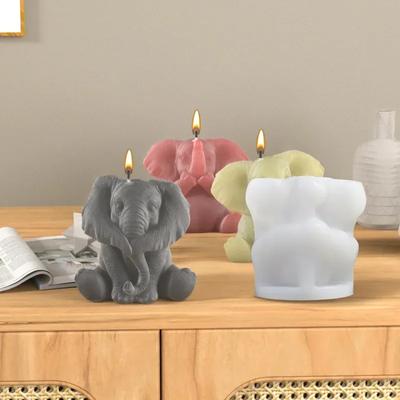 1-Pack DIY Elephant-Shaped Candle Molds Silicone Home Decorative Crafts Scented DIY Projects for Crafting Lovers