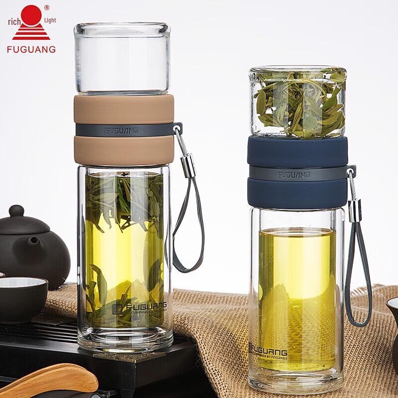 Fuguang Double-Layer Glass Tea Infuser Bottle