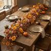 Flexible Wire Maple Branches Halloween Willow Vine Twig Garland, Yellow Artificial Branch Decor for Fireplace Mantle Hanging Wreath Wall, with Holes,