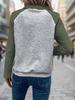 Women's Autumn/Winter 2026 Color Block Polo Collar Hoodie - Casual Simple Style Pullover