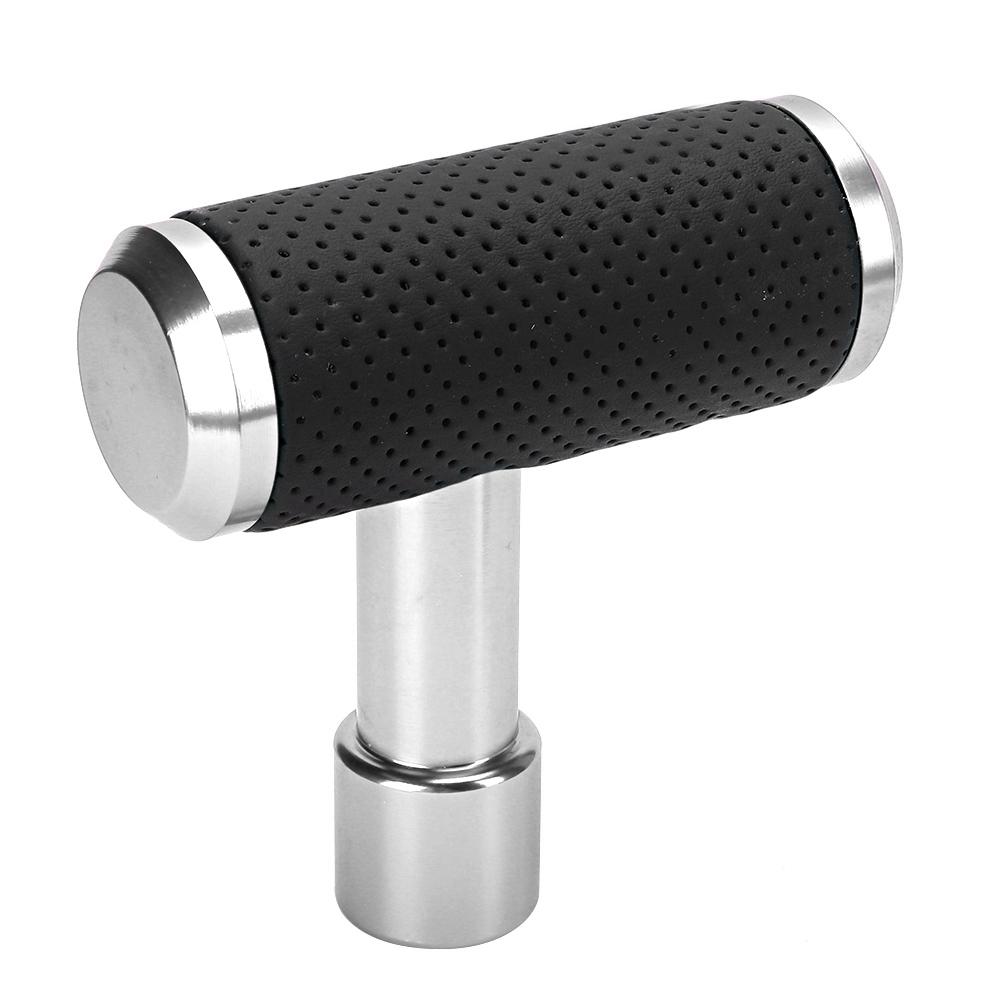 Car Shift Gear Knob T Shaped Universal Manual Automatic Gear Shifter Knob (Silver)