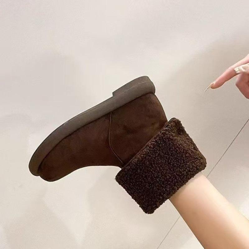 Flat Snow Boots for Women, Thickly Lined Wool Boots, New Mid-calf Boots, Woolen Shoes