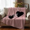 Grey Snowflake Cartoon Anime Print Flannel Blanket Soft Warm Throw for Kids Bedroom Sofa Christmas Office Car