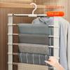 1pc Stainless Steel Space-Saving Foldable Pants Hangers for Jeans, Leggings & Trousers - Closet Organizer