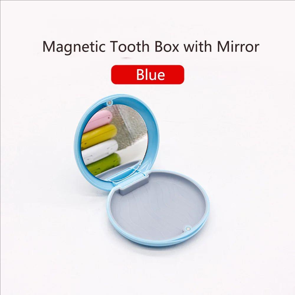 1 Pcs Dental Denture Storage Box with Mirror Oral Care Portable Boxs