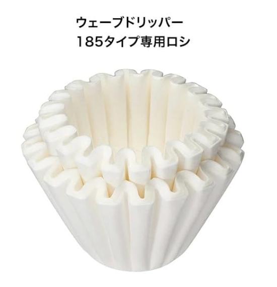 [Set of 4] KWF-185 Coffee Filters, Wave-Shaped, White, for 2-4 People, Wave Dripper, Roshi (50 Filters x 4 Packs)