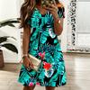Ladies V Neck Graceful Gardenia Floral Plus Size Summer Short Sleeve Loose Gown