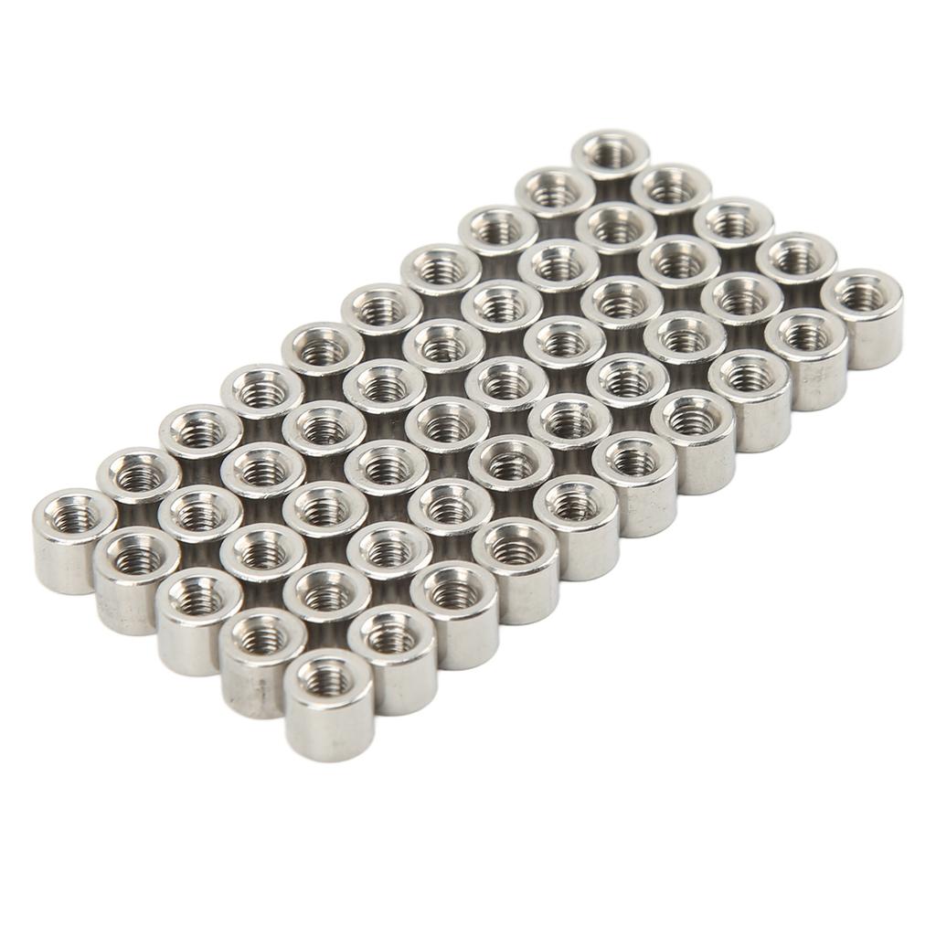 50PCS Round Connector Nuts 304 Stainless Steel M3 Female Thread Cylindrical Coupling Nut