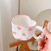 Sweet Ceramic Mugs 250ml Tea Milk Cups Hand Drawn Love Heart Cup  Kitchen