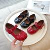 Children's Leather Shoes  New Spring Autumn Girls Princess Shoes Fashion Glossy PU Red Kids Causal Ballet Flat Shoes Simple