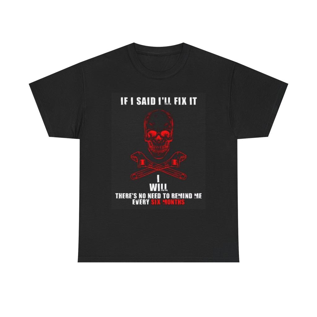 Funny Mechanic Graphic T Shirt Jokes Skull Tools Unisex Heavy Cotton Tee