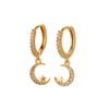 ANENJERY Small Star Moon Hoop Earrings for Women Prevent Allergy Charms Earrings Dainty Jewelry