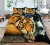 3D Tiger Pattern Quilt Cover Home Bedding Set AU Full Size Single/Double Home Decoration