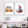 Kreslený Minimalistický Plakát Kempingové Vozidlo Letadlo Loď Plátno Malba Tisky Dětský Pokoj Dětský Pokoj Nástěnné Umění Cuadros Dekorace