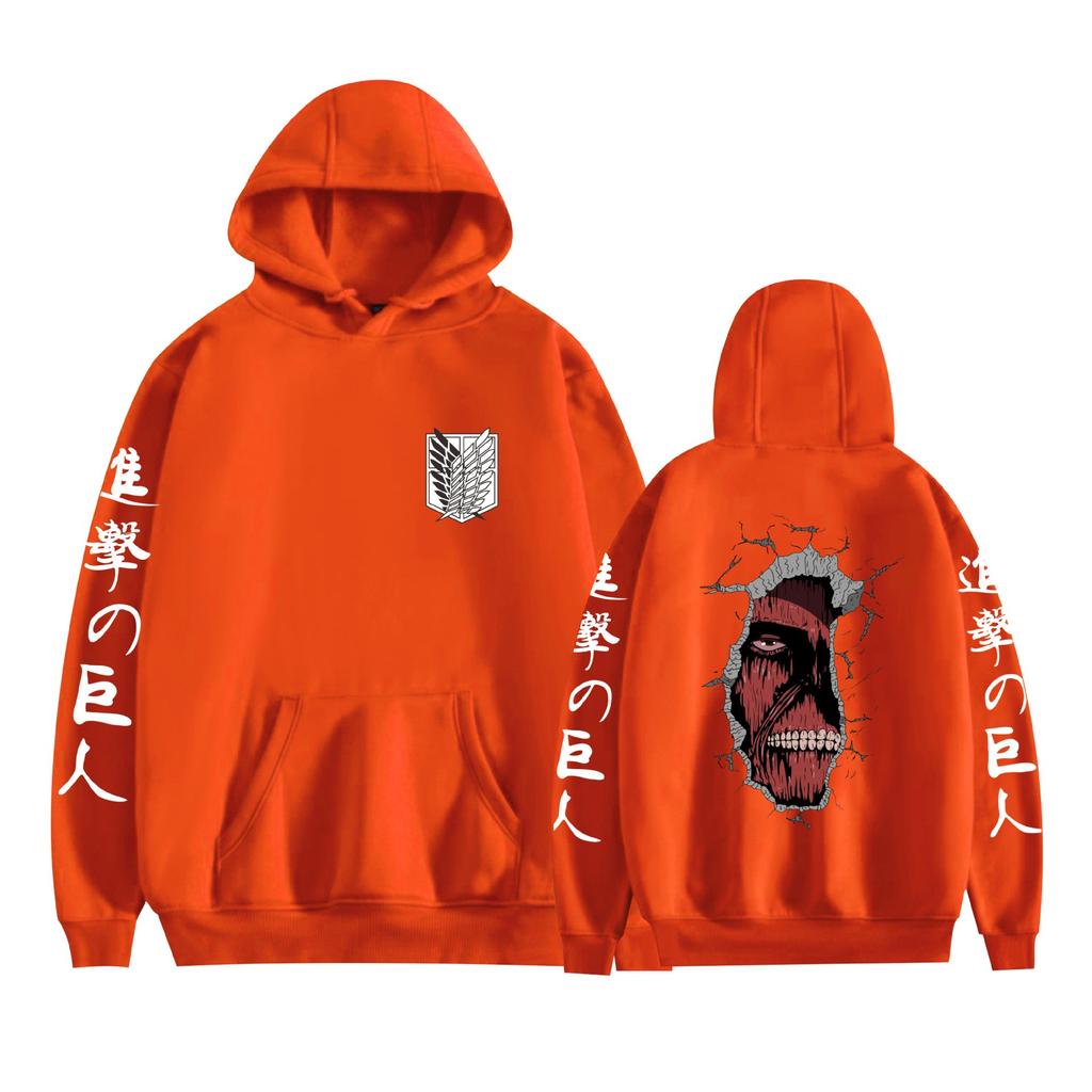 Mens Womens Hoodie Attack on Titan Anime Hoodies Streetwear Casual Cartoon Printed Hooded Pullover Sweatshirts