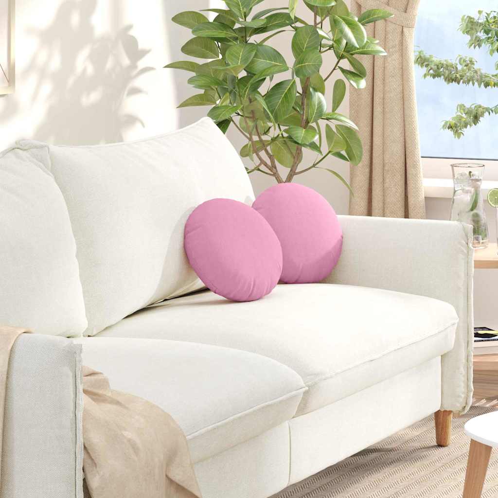 Seat Cushion 2 Pcs Pink Ø30 X 13 Cm Fabric
