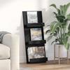 Magazine Rack with Shelf Black Oak Effect 43 x 11 x 102 cm