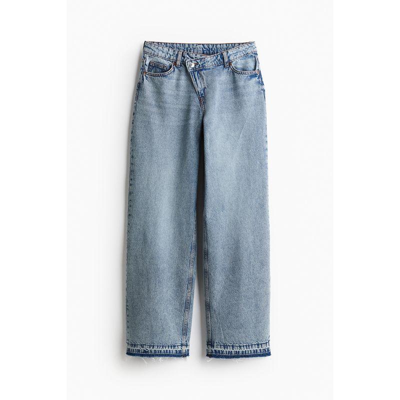 

HM Women s Jeans Autumn Mid-Waist Straight Light Autumn Series Wear Match Casual Stacked Trousers Pants 1214316 Light Denim Blue 002 155/64A(34)