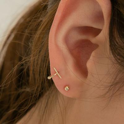 LUNNE 14k Mini Stick Ring Earrings (14k Gold) #ER04