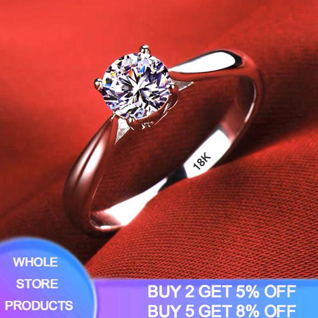 925 Sterling Silver Color Natural Zirconia Diamond Wedding Band White Gold Fashion Jewelry for Women