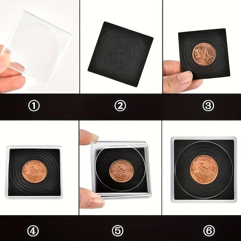 100pcs Coin Collection Case Set with Adjustable Foam Washers Acrylic Coin Holders for 20mm-40mm Coins Clips Display Storage Box
