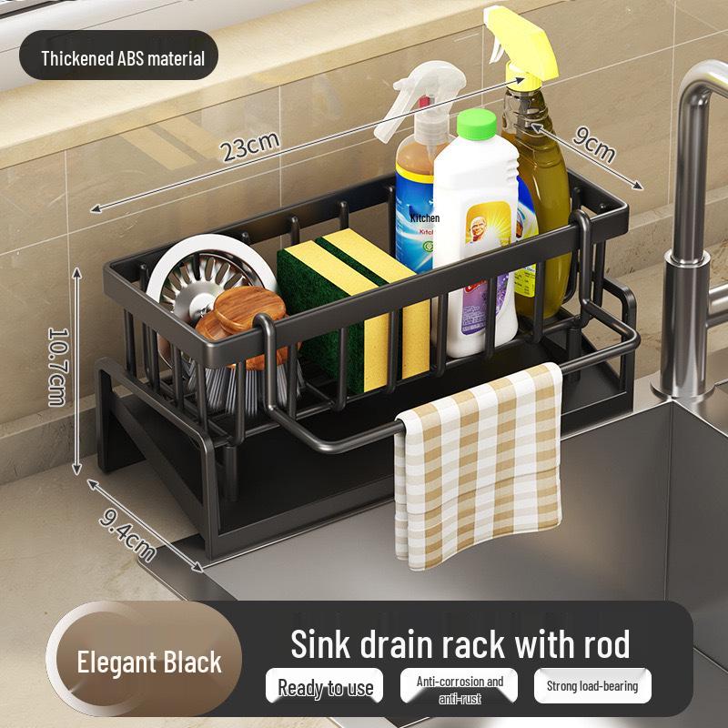 Kitchen Sink Storage Rack: Soap, Sponge, Drainer & Dishcloth Holder
