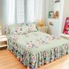 Nordic Floral Queen Bed Skirt Without Pillowcase Double Single Mattress Cover Anti-slip Full Size Adjustable Bedspread 360°Warp