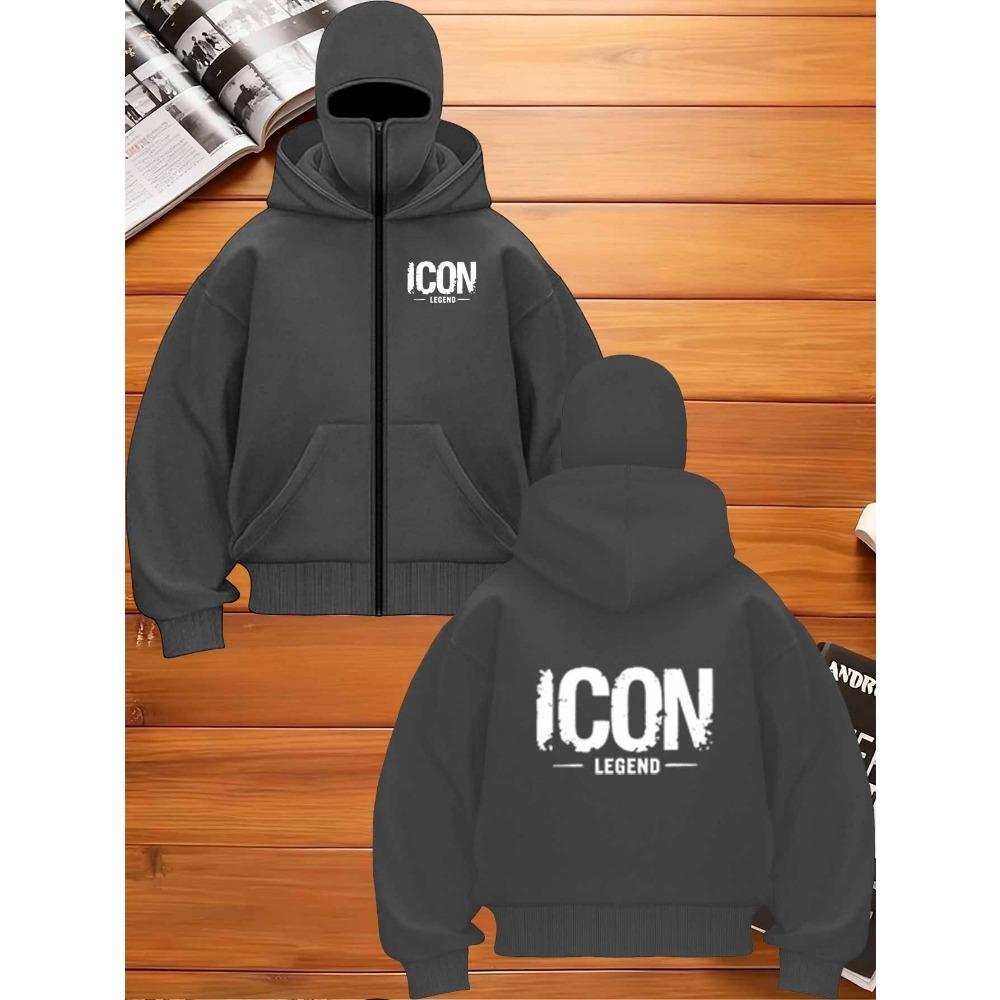 

Men s Winter and Autumn Double Hooded Zipper Sweatshirt | Casual Sports Hooded Cardigan, Thick Warm Coat, Fashionable Multi Functional with Pocket XXXL