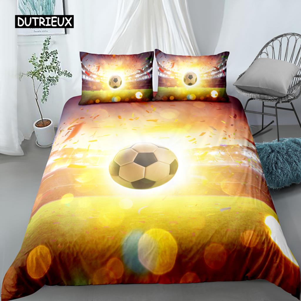 Football Bedding Set Printing Pillowcase Quilt Cover Soccert Duvet Covers Home Textiles Queen King Size Bed for Kids Teens Men