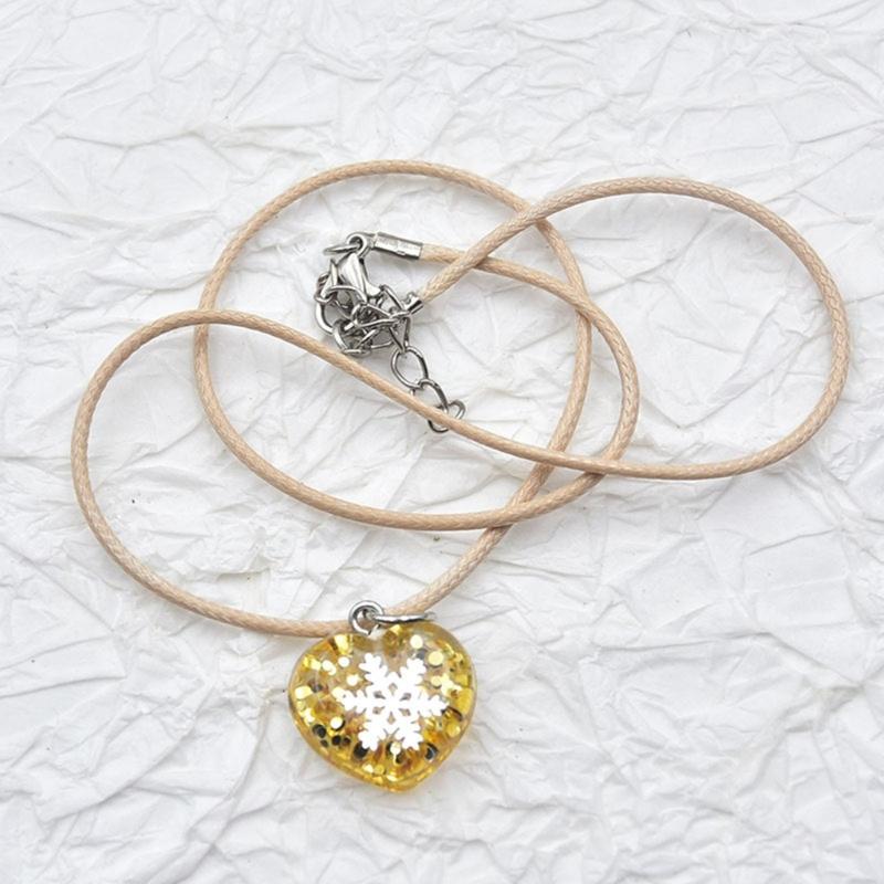 Fashion Acrylic Heart Pendant Necklaces for Women Hot Girls Snowflake Necklace