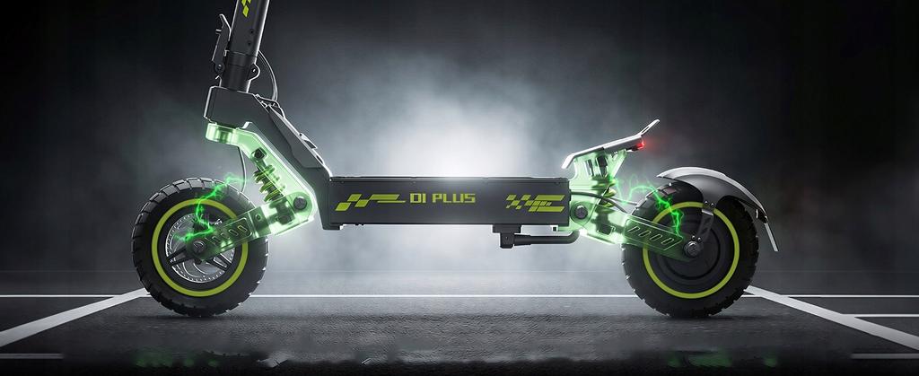 Monopattino Elettrico Pieghevole D1Plus Veicolo 1200W 48V 15Ah 45 km/h Autonomia 55 km Ruote Run-Flat da 10"