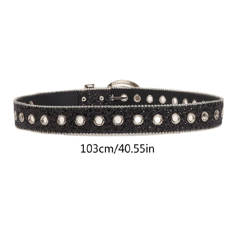 Adjust Length Belt Adjust Pin Buckle Waist Belt Adult Sequins Waist Belt