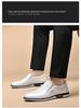 Summer 2025 Men's Lightweight Slip-On Leather Shoes - Soft-Sole, Hollow-Out Casual Low-Tops