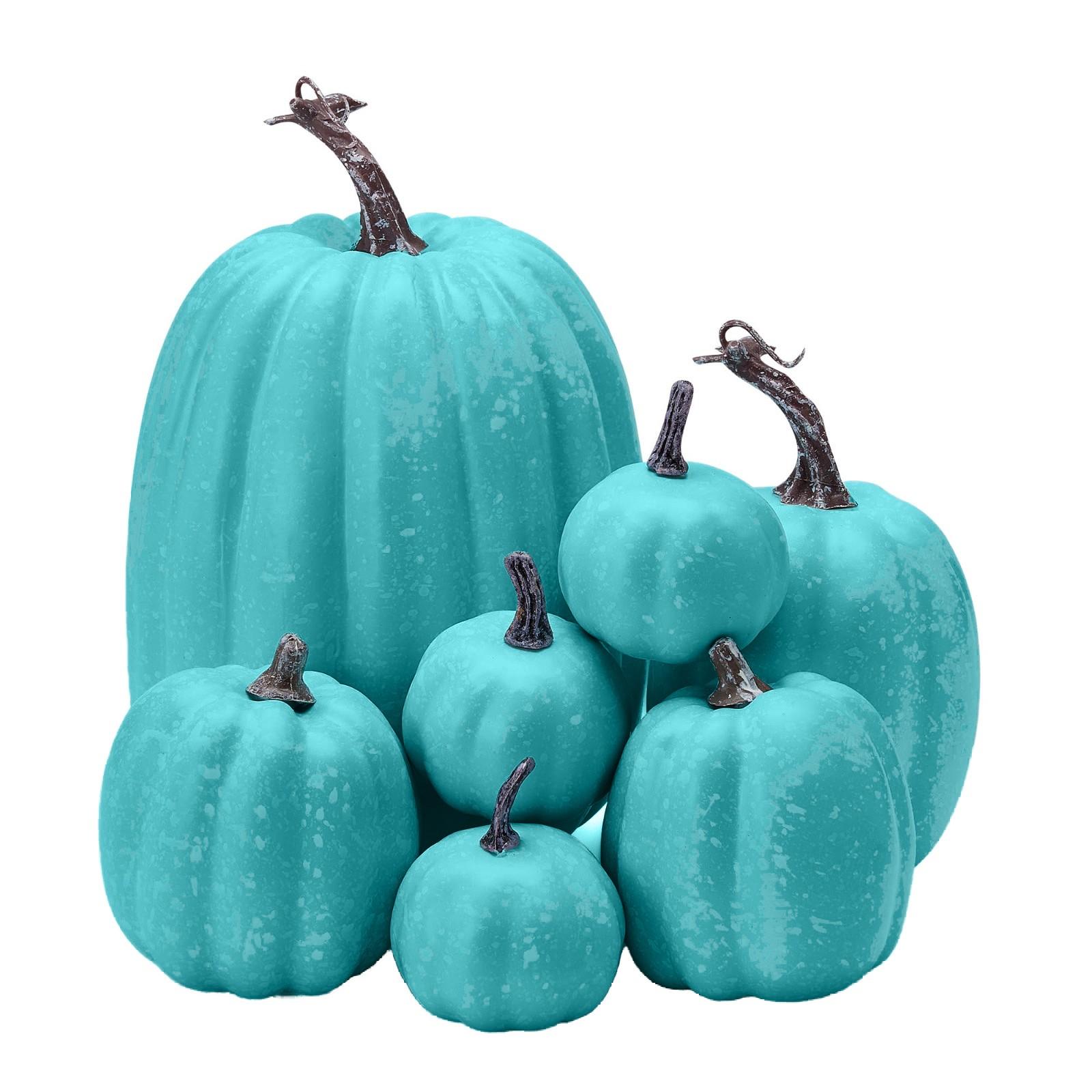 

Artificial Assorted Pumpkins Fake Artificial Maple Leaves Halloween 7pcs